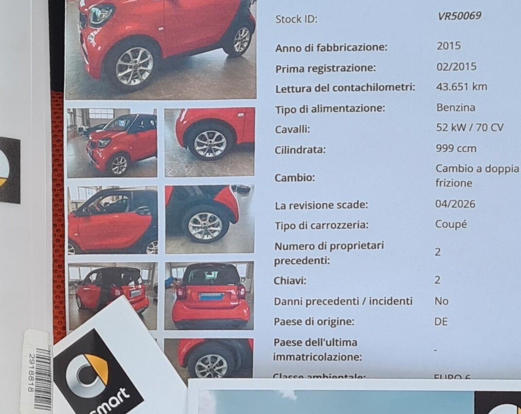 Smart ForTwo 1000 PREZZO REALE PARI AL NUOVO GARANZIA 12 MESI
