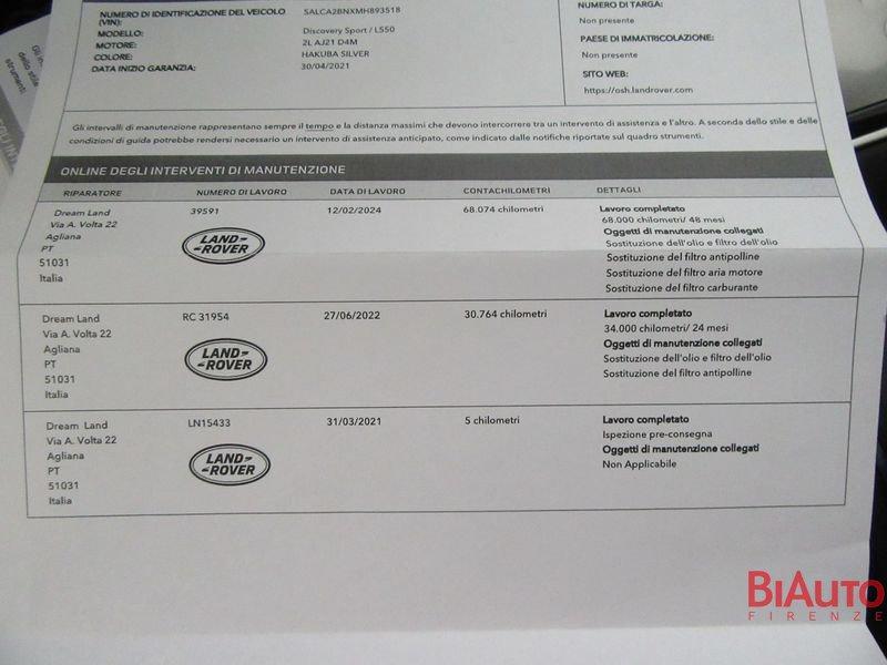 Land Rover Discovery Sport 2.0 TD4 163 CV AWD Auto R-Dynamic