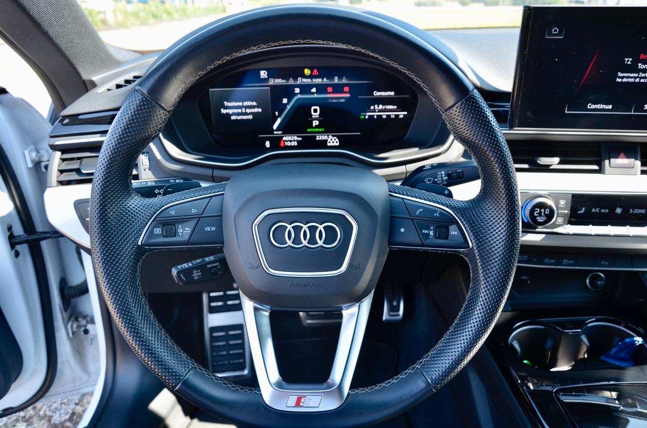 AUDI A5 SPORTBACK 40 2.0 TDI MILD HYBRID S-LINE INT+EXT QUATTRO 204cv S-TRONIC, UFF ITALIANA, EURO 6D, SERVICE AUDI, MATRIX, BLACK PACK, RETROCAMERA, PERMUTE