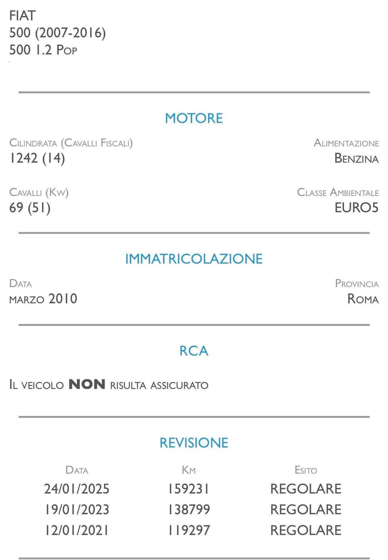 Fiat 500 1.2 Sport - IDEALE PER NEOPATENTATI