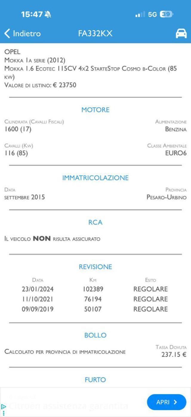 OPEL Mokka 1.6 Ecotec 115CV 4x2 Start&Stop