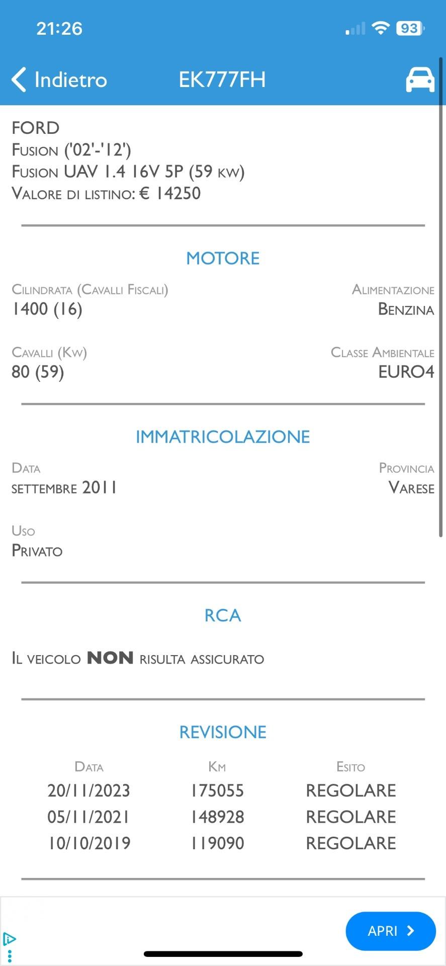 Ford Fusion UAV 1.4 16V 5p.