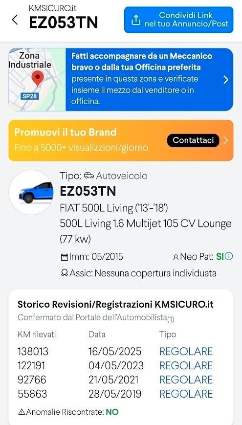 Fiat 500L Living 1.6 Multijet 120 CV Pop Star