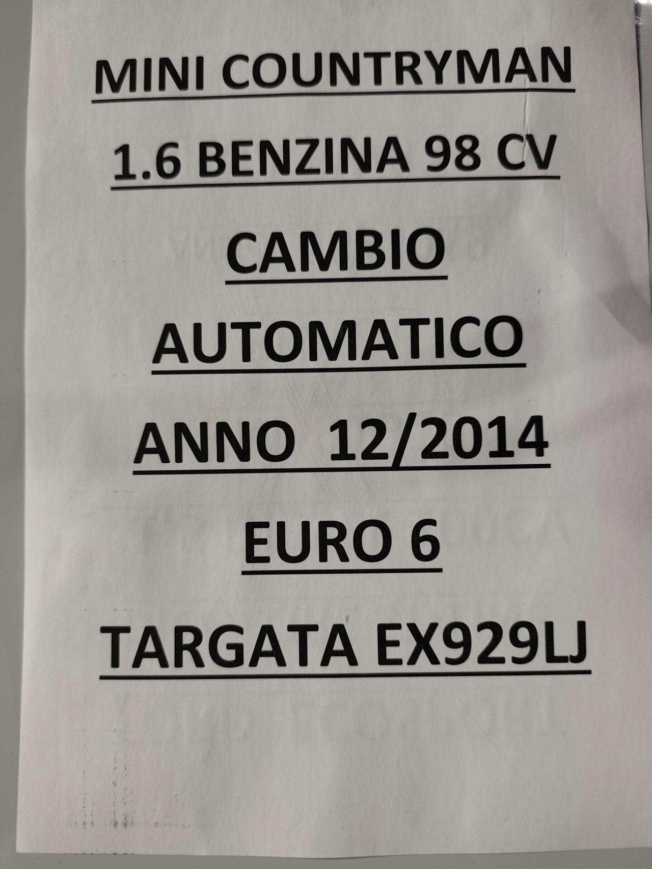 Mini Countryman CAMBIO AUTOMATICO 1.6 BENZINA