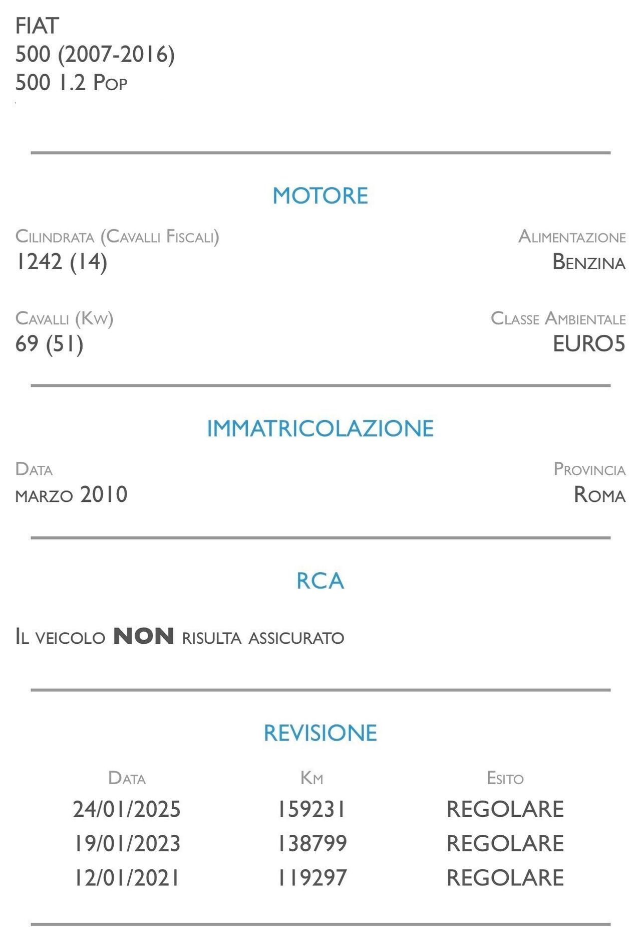 Fiat 500 1.2 Sport - IDEALE PER NEOPATENTATI