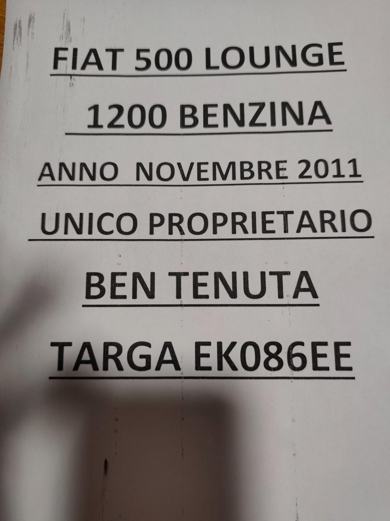 Fiat 500 1.2 BENZINA Lounge