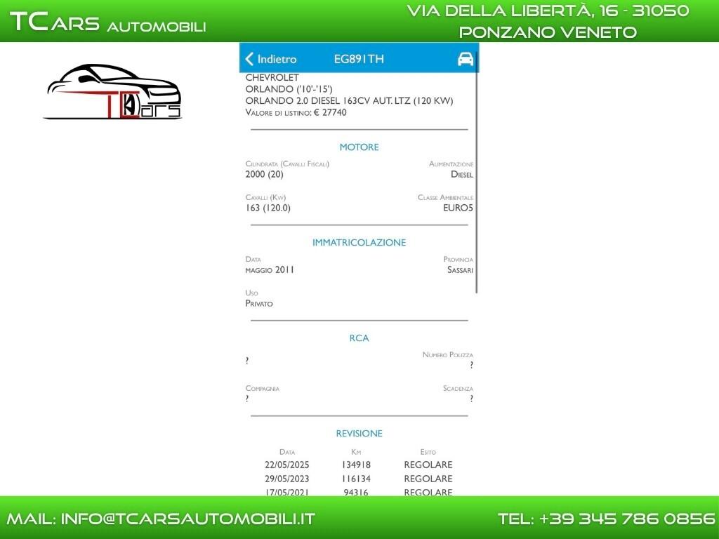 CHEVROLET ORLANDO 2.0 - 7 POSTI - AUTOM