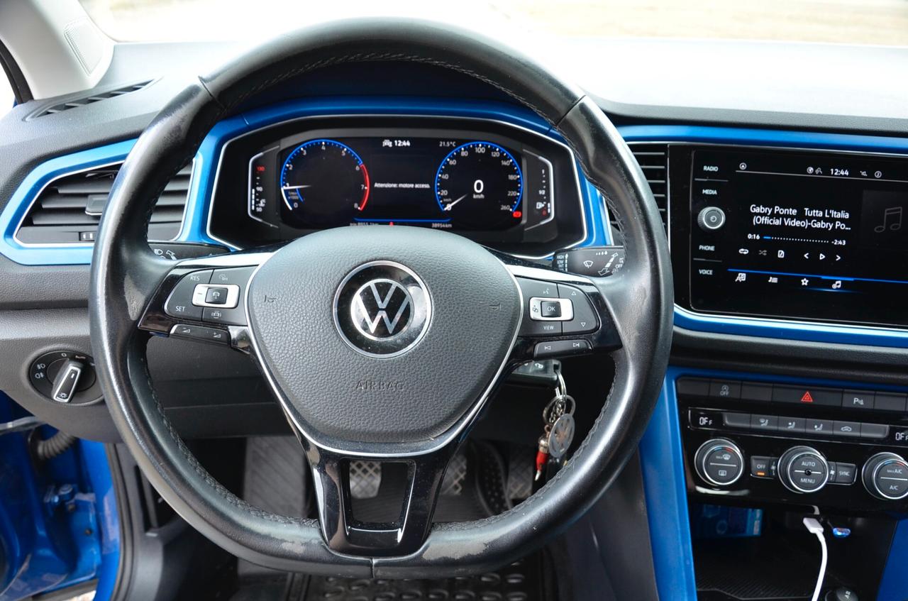 VOLKSWAGEN T-ROC 1.0 TSI STYLE 110cv, UFF ITALIANA, UNICOPROPRIETARIO, EURO 6D, FARI LED, APPLE ANDROID, PERMUTE