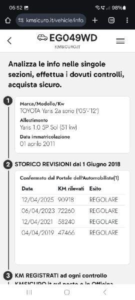 Toyota Yaris 1.0 5P euro5 gomme frizione nuove ok areaB/C