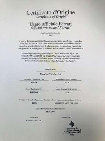 Ferrari Mondial 3.4 t cat cabriolet Bellissima e certificata Ferr
