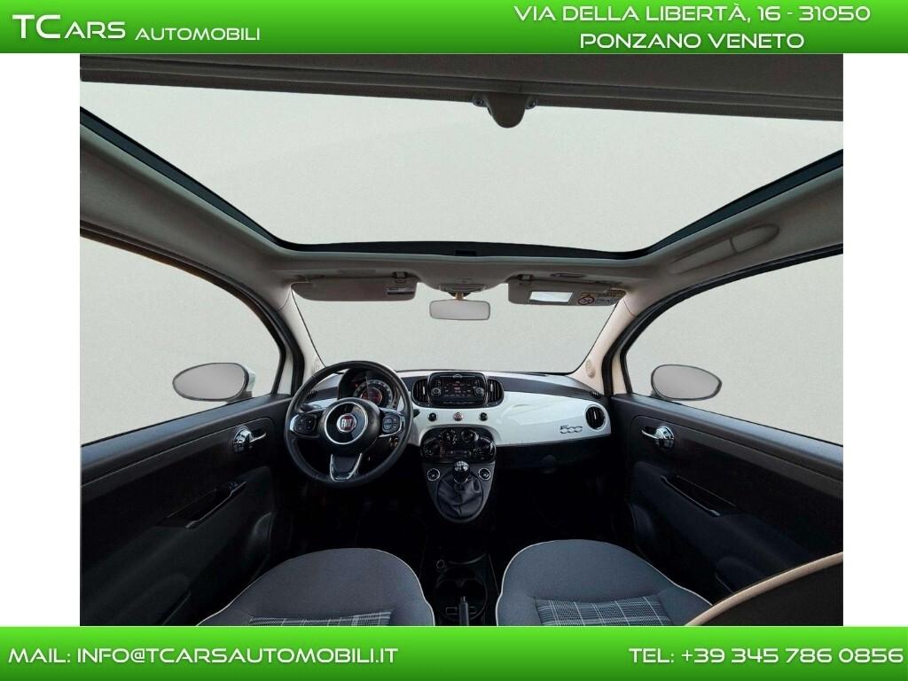 FIAT 500 1.2 BENZINA - TETTO PANORAMICO - NEOPAT.