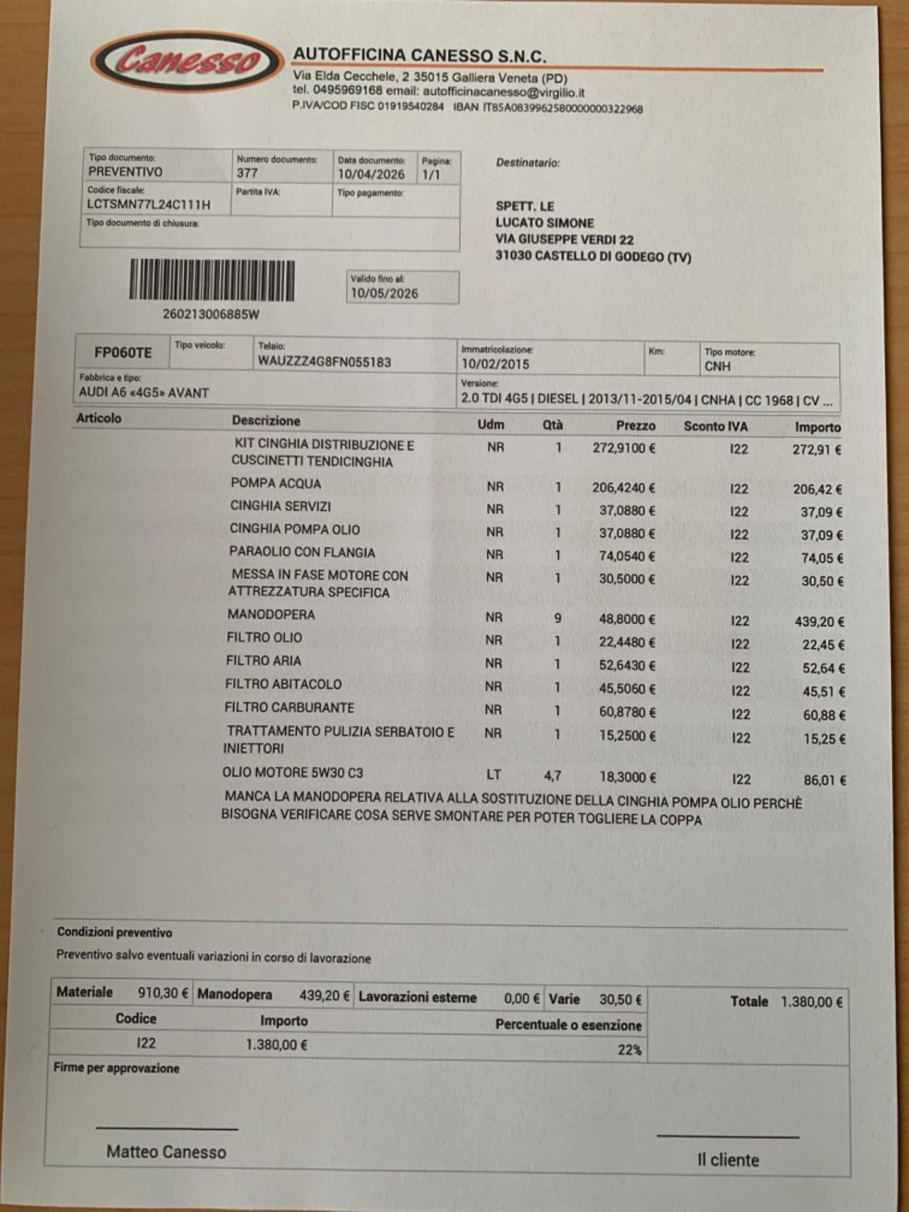 Audi A6 Avant 2.0 TDI 190 CV ultra S tronic Business