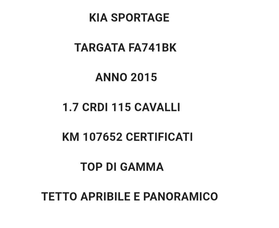 Kia Sportage 1.7 CRDI 115 cc TETTO APRIBILE