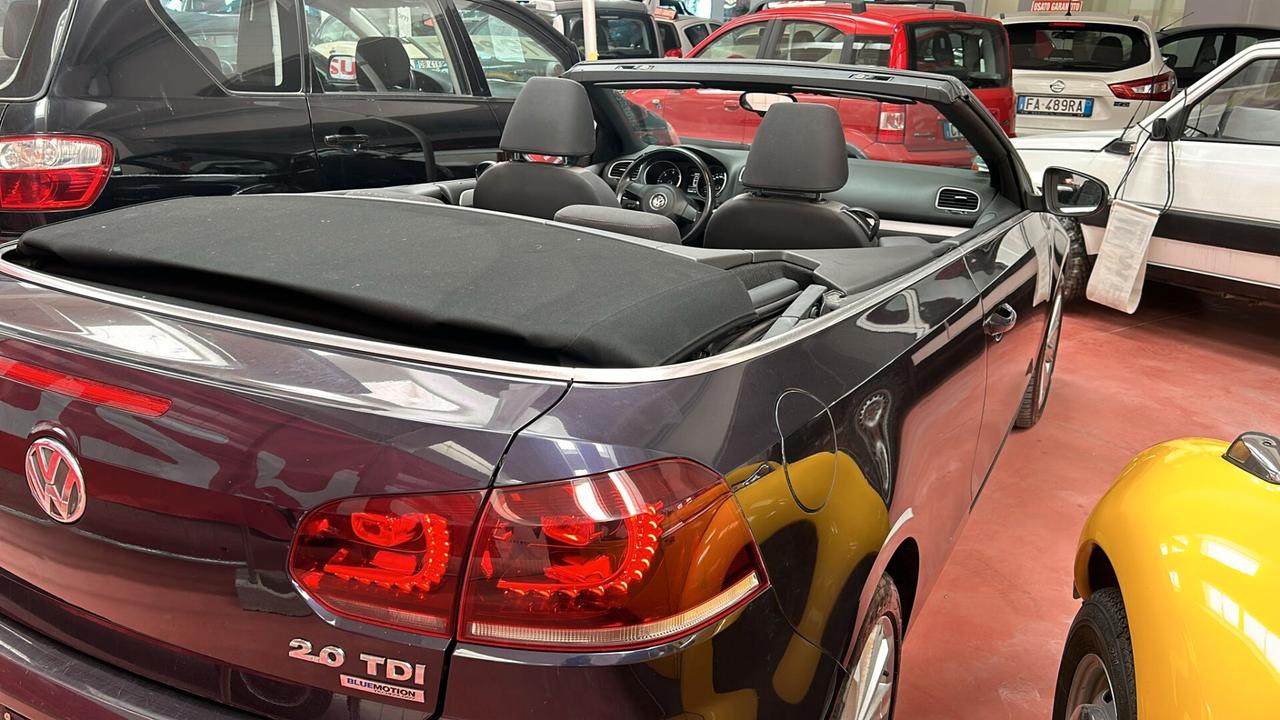 VOLKSWAGEN GOLF CABRIO serie 6 BLUEMOTION LED Diesel 2.0 CV 140 Km 168.487 garanzia 12 mesi