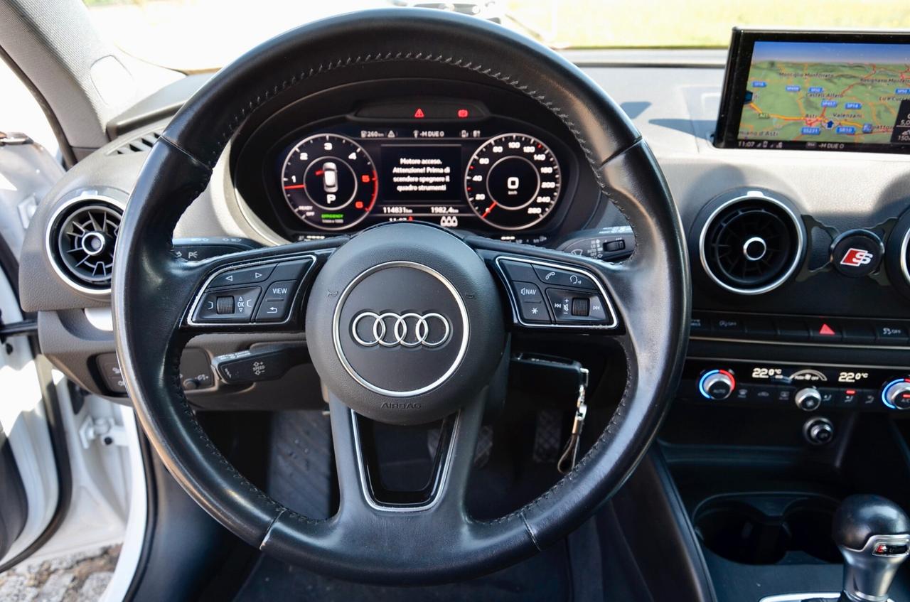 AUDI A3 SPORTBACK 30 1.6 TDI S-LINE EDITION 116cv S-TRONIC, EURO 6D, UFF ITALIANA, FULL LED, NAVI, SUBWOOFER, PERMUTE