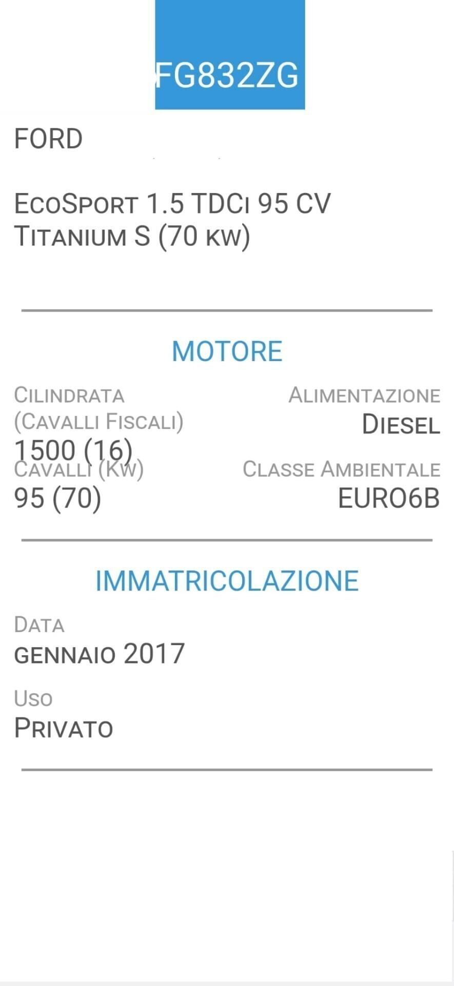 FORD ECOSOPRT 1,5 Tdci-UNICA PROPR-NAVI-EURO 6B