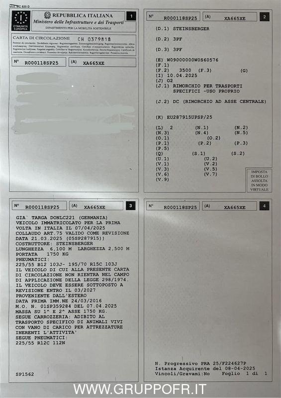 Trailer Steinsberger Steinsberger TRASPORTO CAVALLI