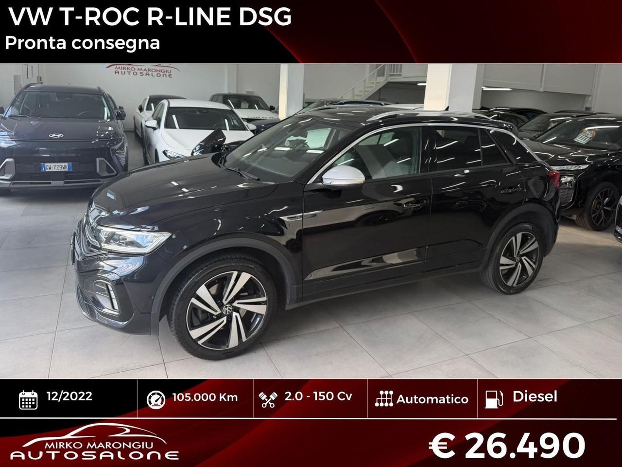 VW T-Roc 2.0 TDI SCR 150 CV DSG R-Line FINANZIABILE