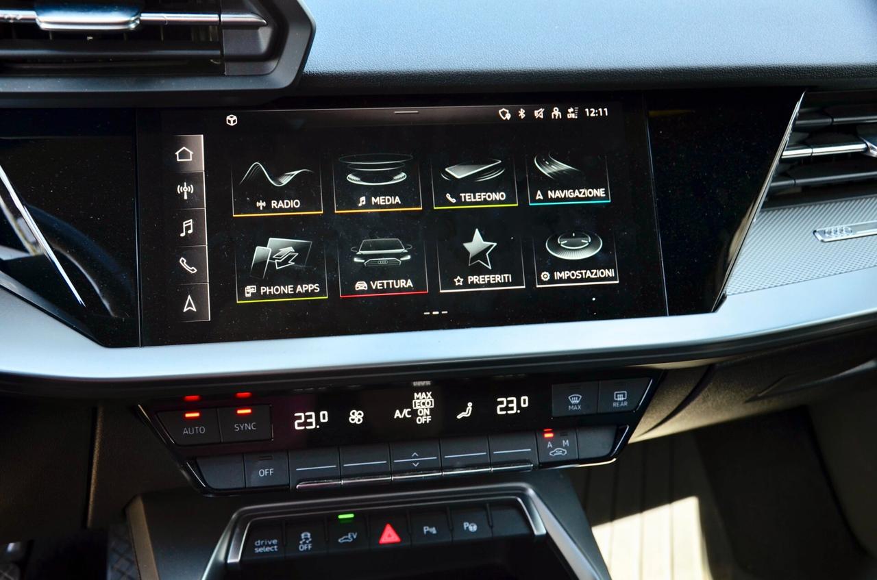 AUDI A3 SPORTBACK 40 1.4 TFSI-E PLUG-IN BUSINESS 204cv S-TRONIC, GARANZIA UFF AUDI, SERVICE AUDI, UFF ITALIANA, EURO 6D, NAVI, APPLE ANDROID, PERMUTE