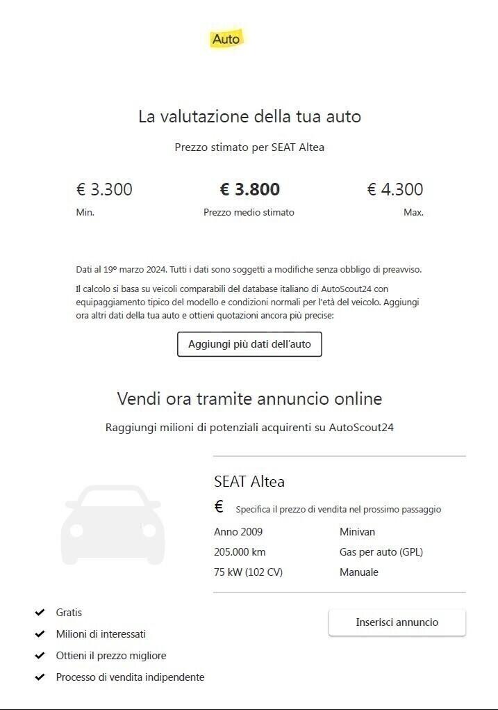 Seat Altea 1.6 GPL Bifuel Commercianti