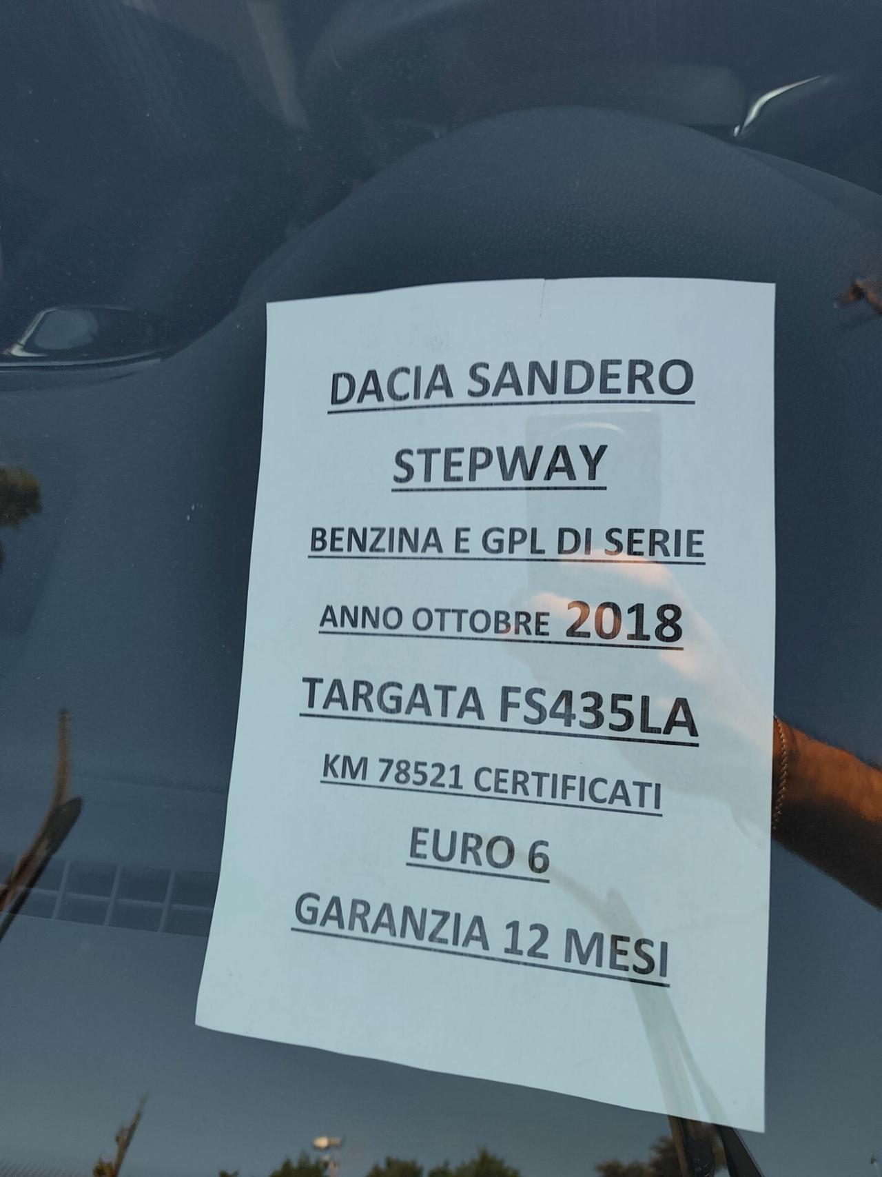 Dacia Sandero Stepway TCE BENZINA E GPL DI SERIE