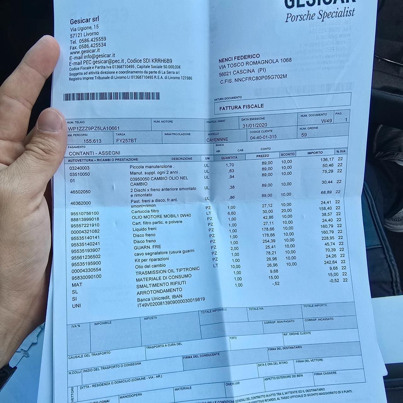 Porsche Cayenne 3.2 V6 cat Benzina NO GPL Gancio traino