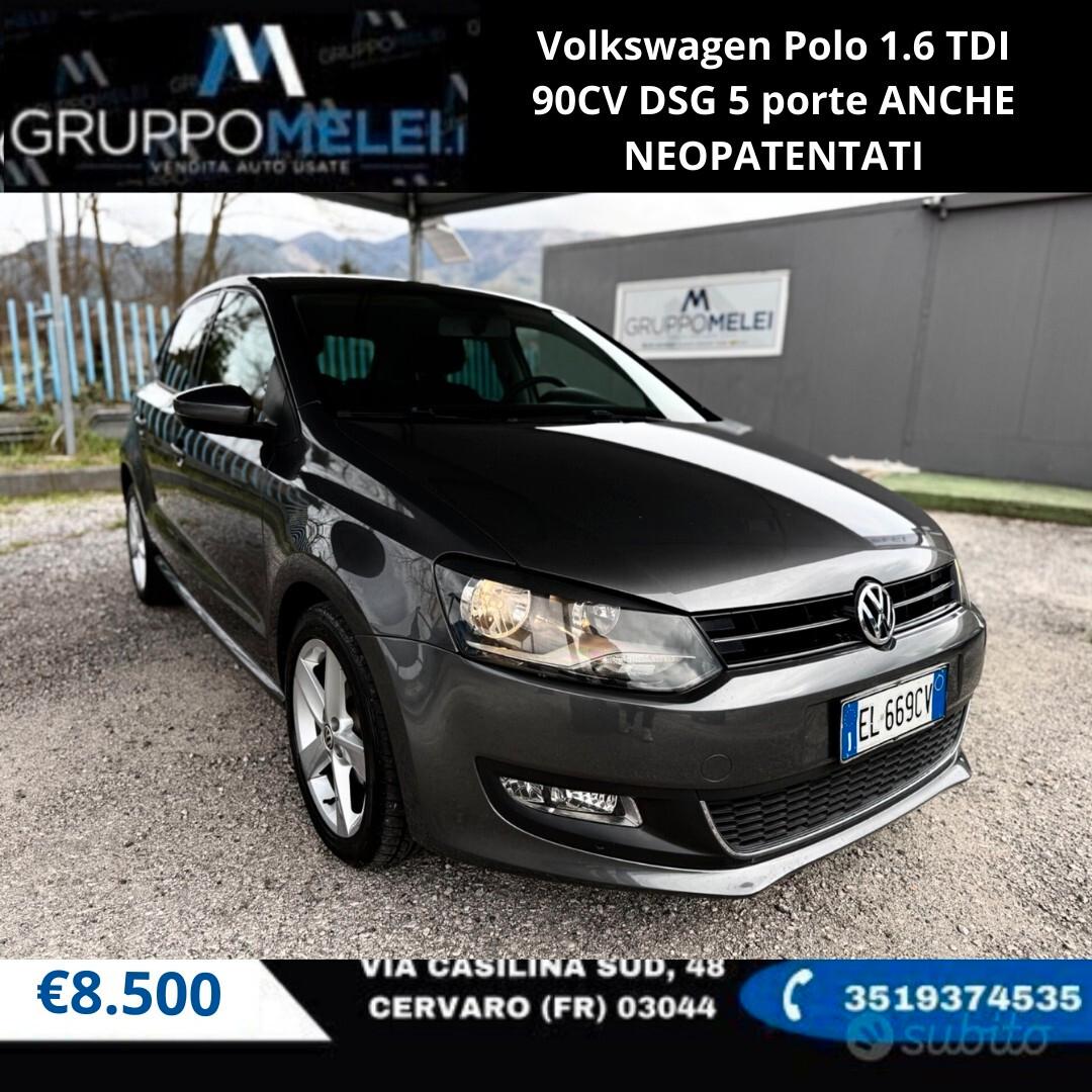 Volkswagen Polo 1.6 TDI 90CV DSG 5 porte ANCHE NEOPATENTATI