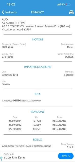 Audi A6 3.0 TDI 272 CV quattro S tronic Business Plus