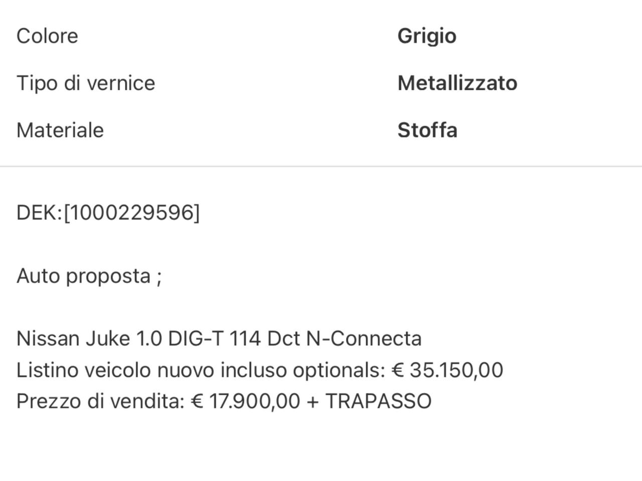 Nissan Juke 1.0 DIG-T 114 CV N-Connecta Perfetta