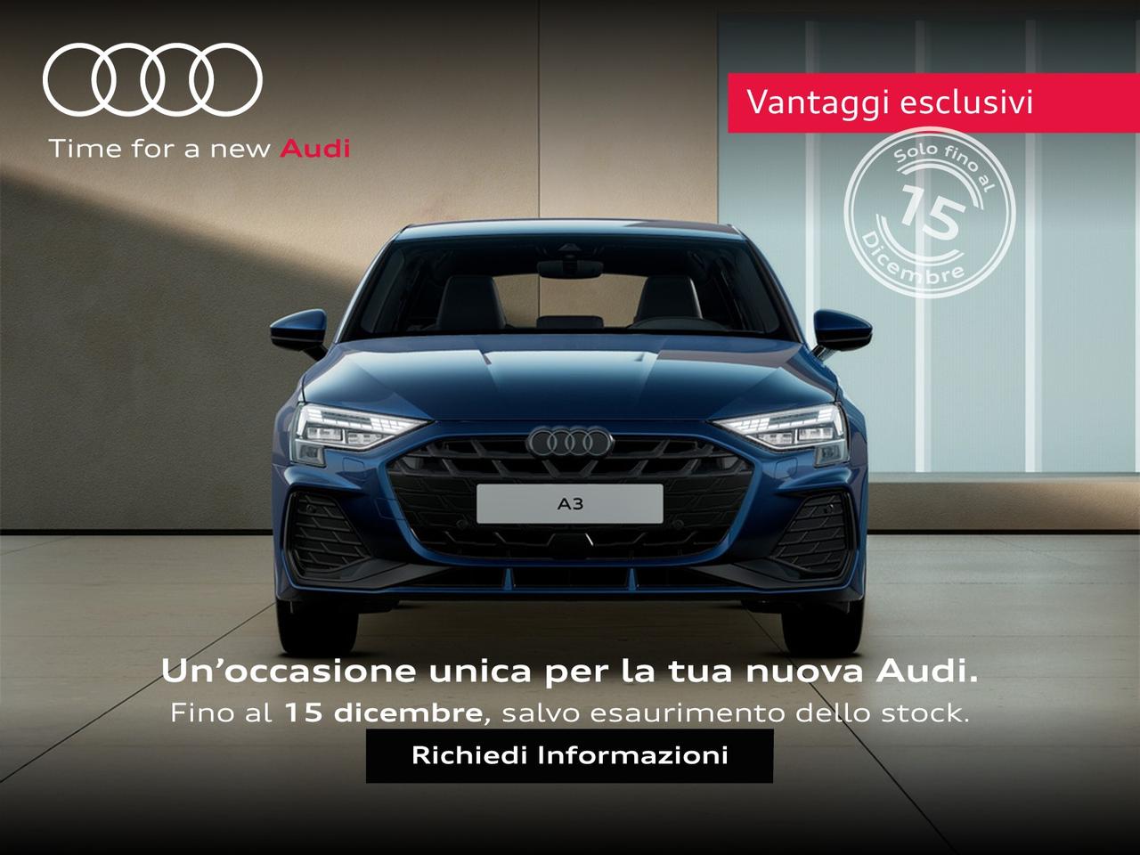 Audi A3 sportback 1.5 tfsi mhev s line edition 150cv s-tronic