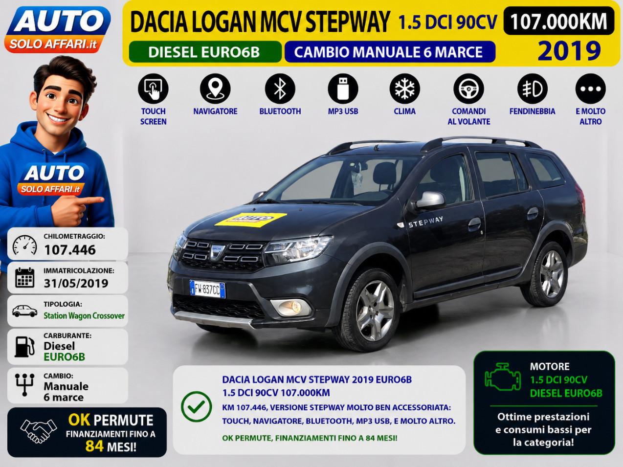 Dacia Logan MCV Stepway 1.5 DCI 90CV EURO6B 2019 NAVI/TOUCH/B.TOOTH
