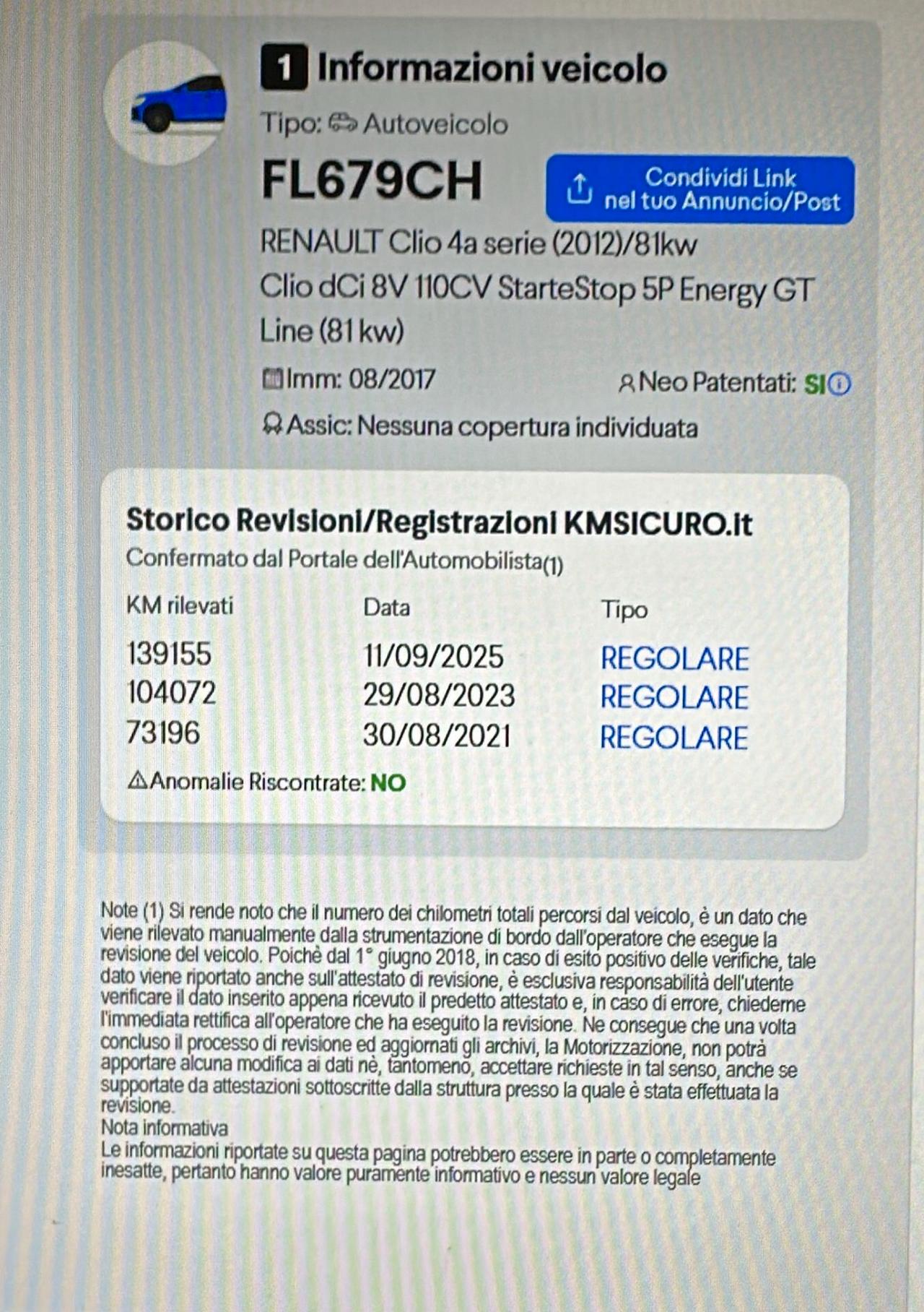 Renault Clio dCi 8V 110CV Start&Stop 5 porte Energy GT Line