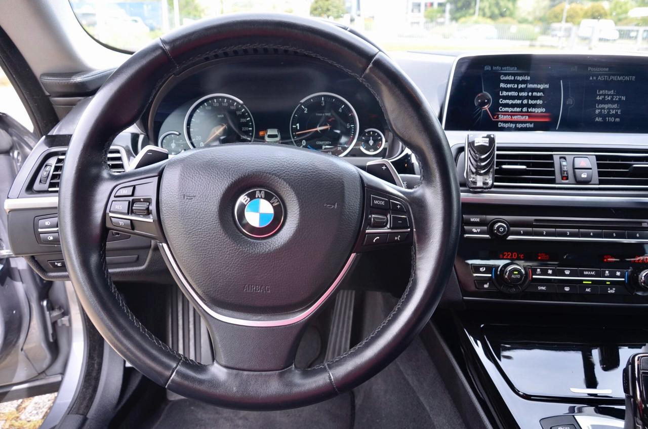 BMW 640d GRAN COUPE XDRIVE 313cv AUTO, UFF ITALIANA, EURO 6B, HI-FI HARMAN/KARDON, SOFT CLOSE, 20", PERMUTE
