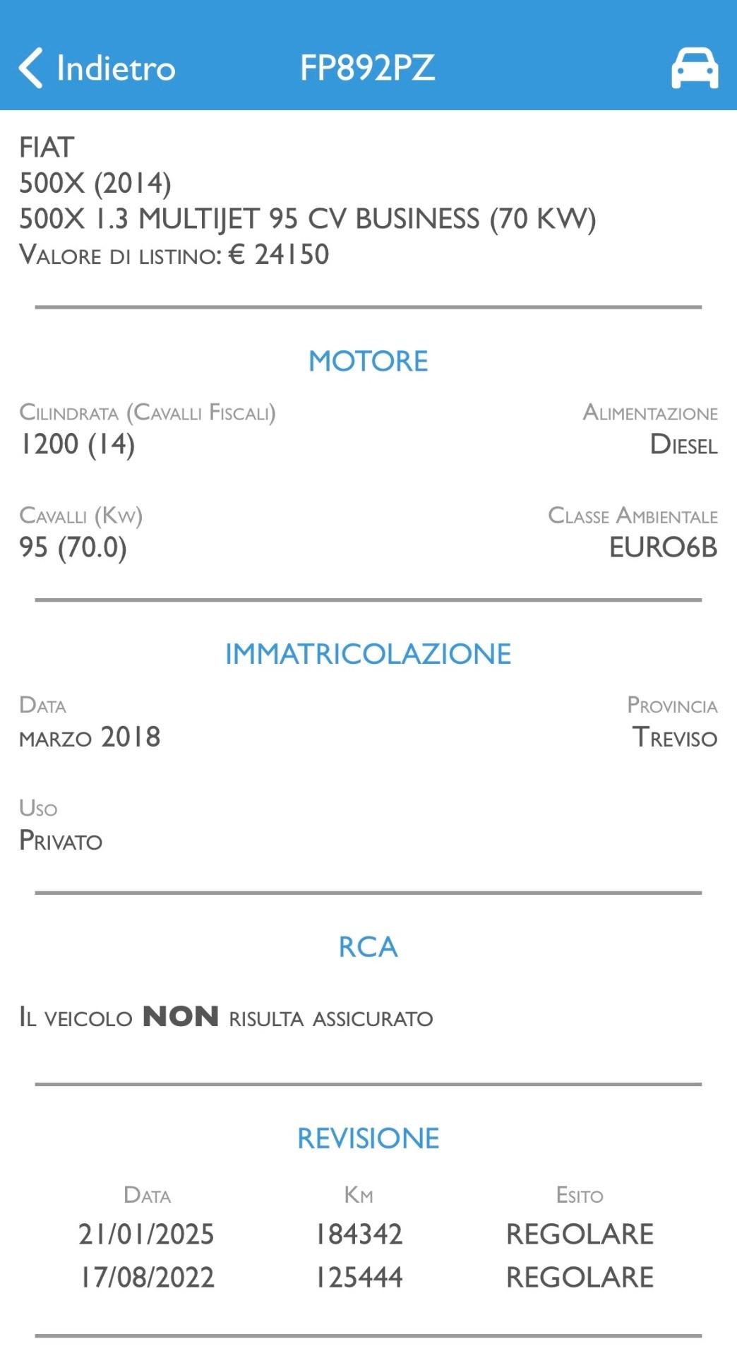 Fiat 500x 1.3 MultiJet 95 Cv S&S Lounge - 2018