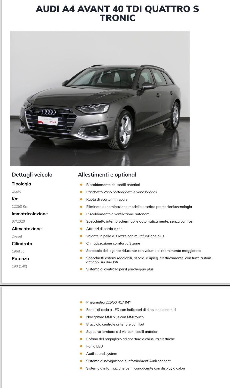 Audi A4 Avant 40 TDI quattro S tronic GANCIO TRAINO