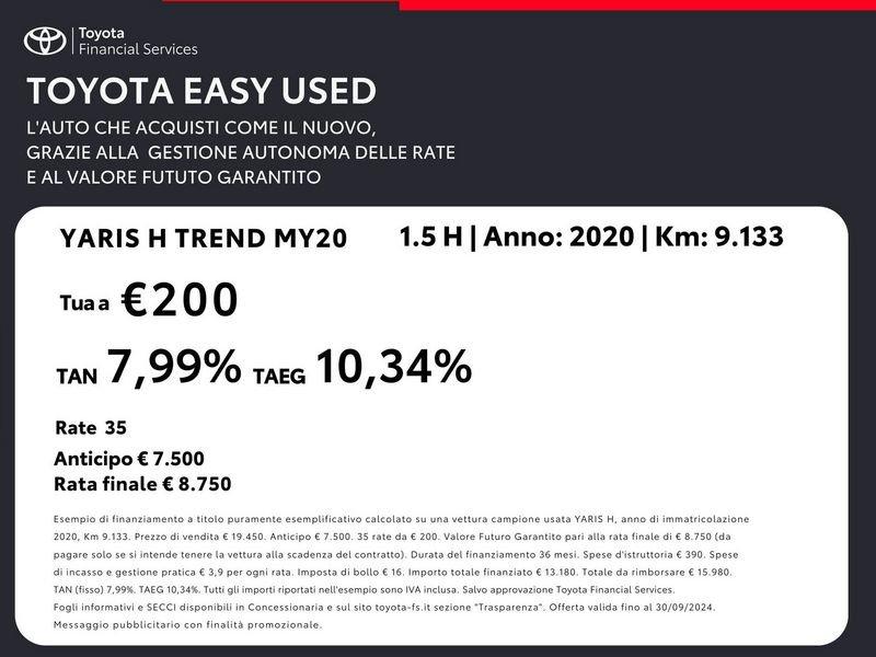 Toyota Yaris 1.5 Hybrid 5 porte Trend