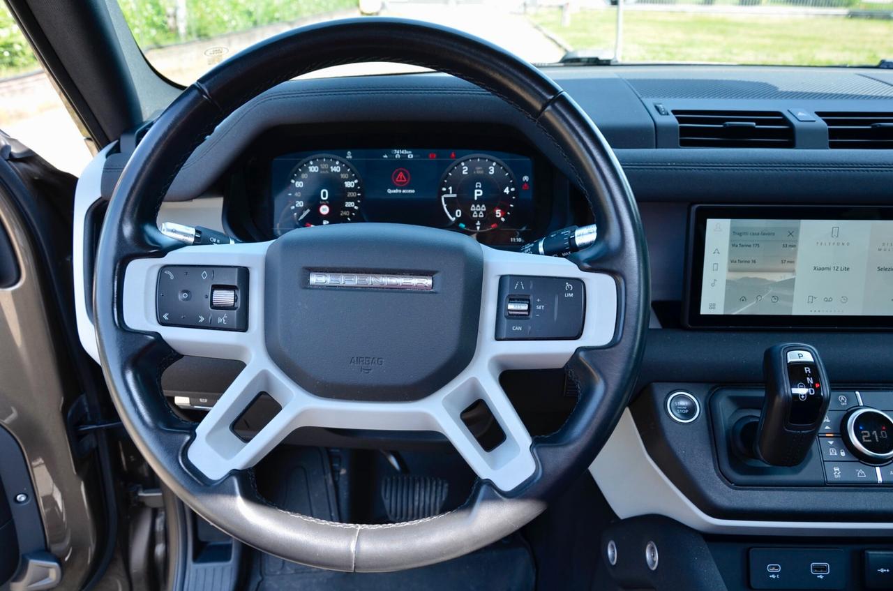 LAND ROVER DEFENDER 2.0d SD4 AWD 240cv 7 POSTI AUTO, GARANZIA UFF LAND ROVER, UFF ITALIANA, SERVICE UFF LAND ROVER, EURO 6D, TETTO, HI-FI MERIDIAN, FARI LED, PERMUTE