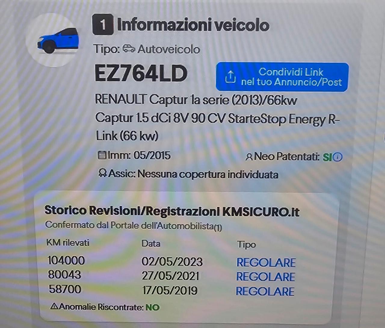 Renault Captur 1.5 dCi 8V 90 CV Start&Stop Energy R-Link
