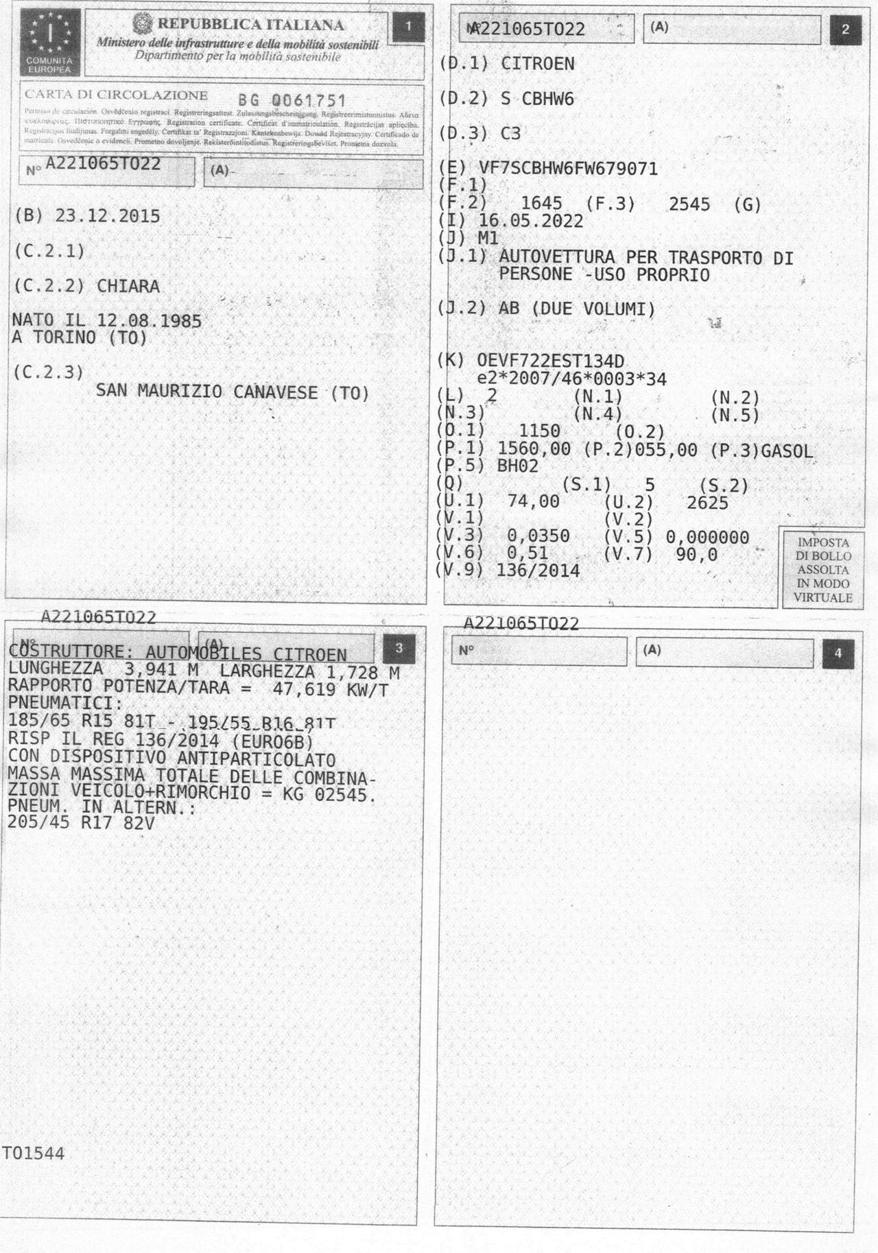 Citroen C3 HDI Tagliandi Citroen 51160Km
