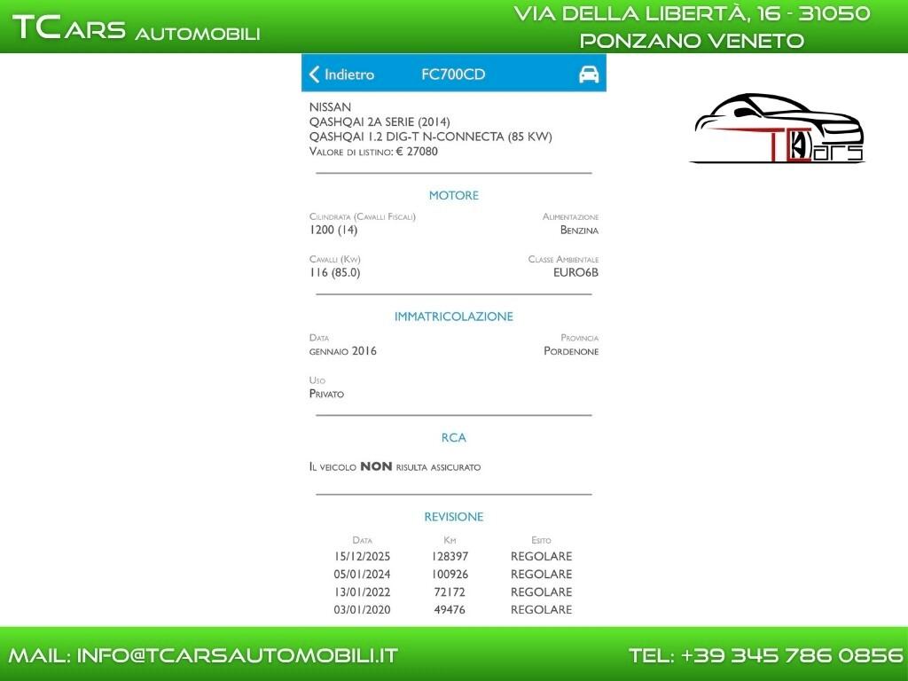 NISSAN QASHQAI 1.2 BENZINA EURO 6 B