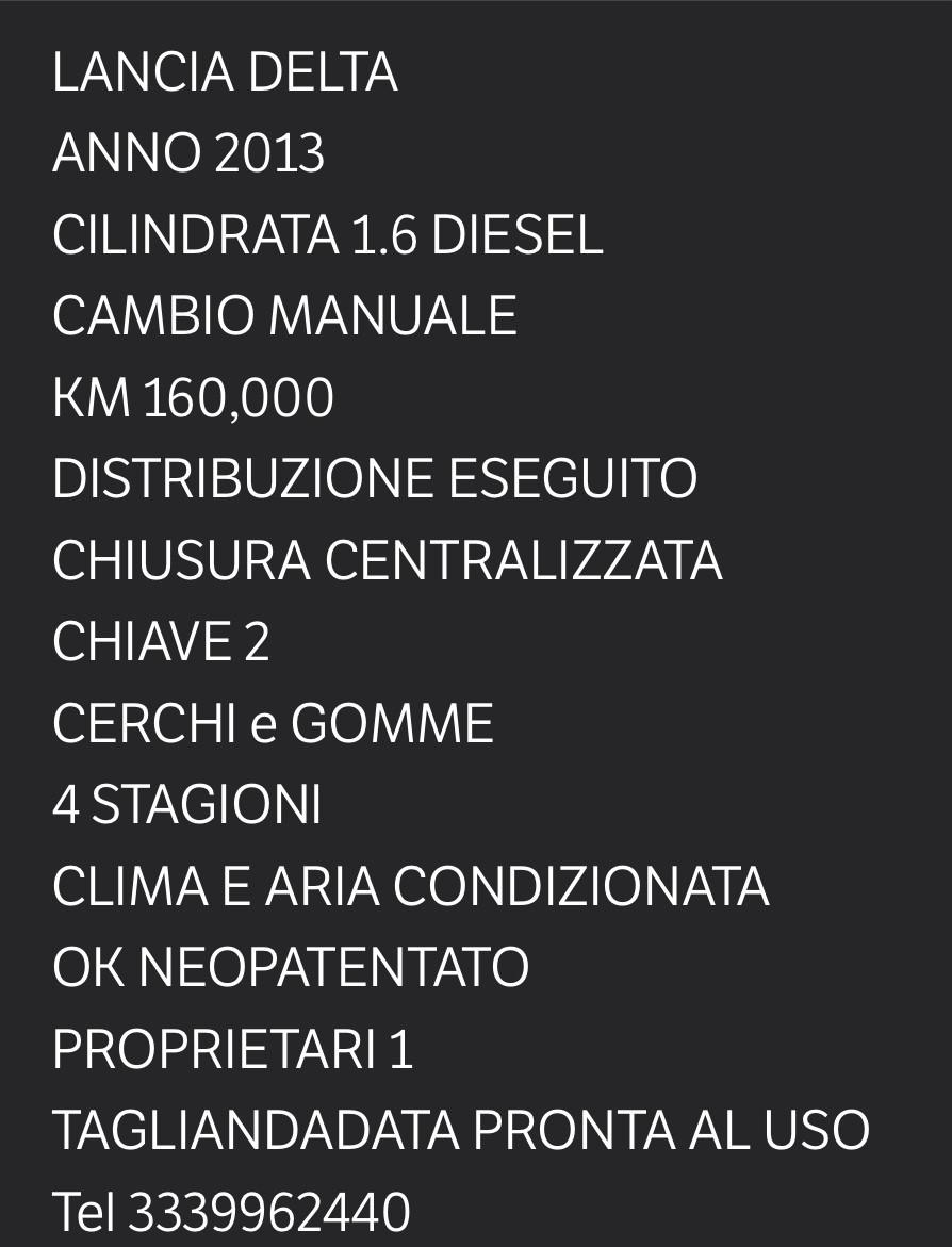 Lancia Delta 1.6 MJT DPF 105 CV Silver