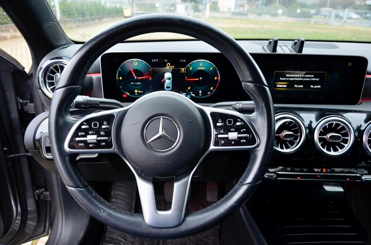 MERCEDES-BENZ A 180d SPORT 116cv AUTO, UFF ITALIANA, SERVICE CON FATTURE, EURO 6D, FARI LED, NAVI, RETROCAMERA, APPLE ANDROID, LUCI 64 COLORI, PERMUTE