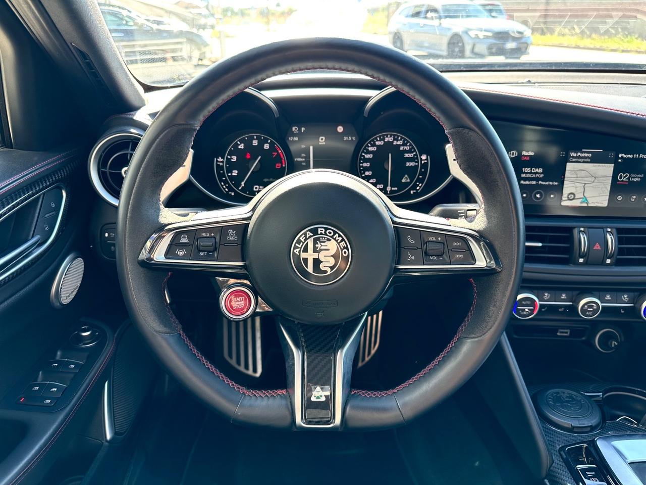 Alfa Romeo Giulia 2.9 t V6 Quadrifoglio 510cv Akrapovic - Dischi Carboceramici- Impianto Hartman & Kardon