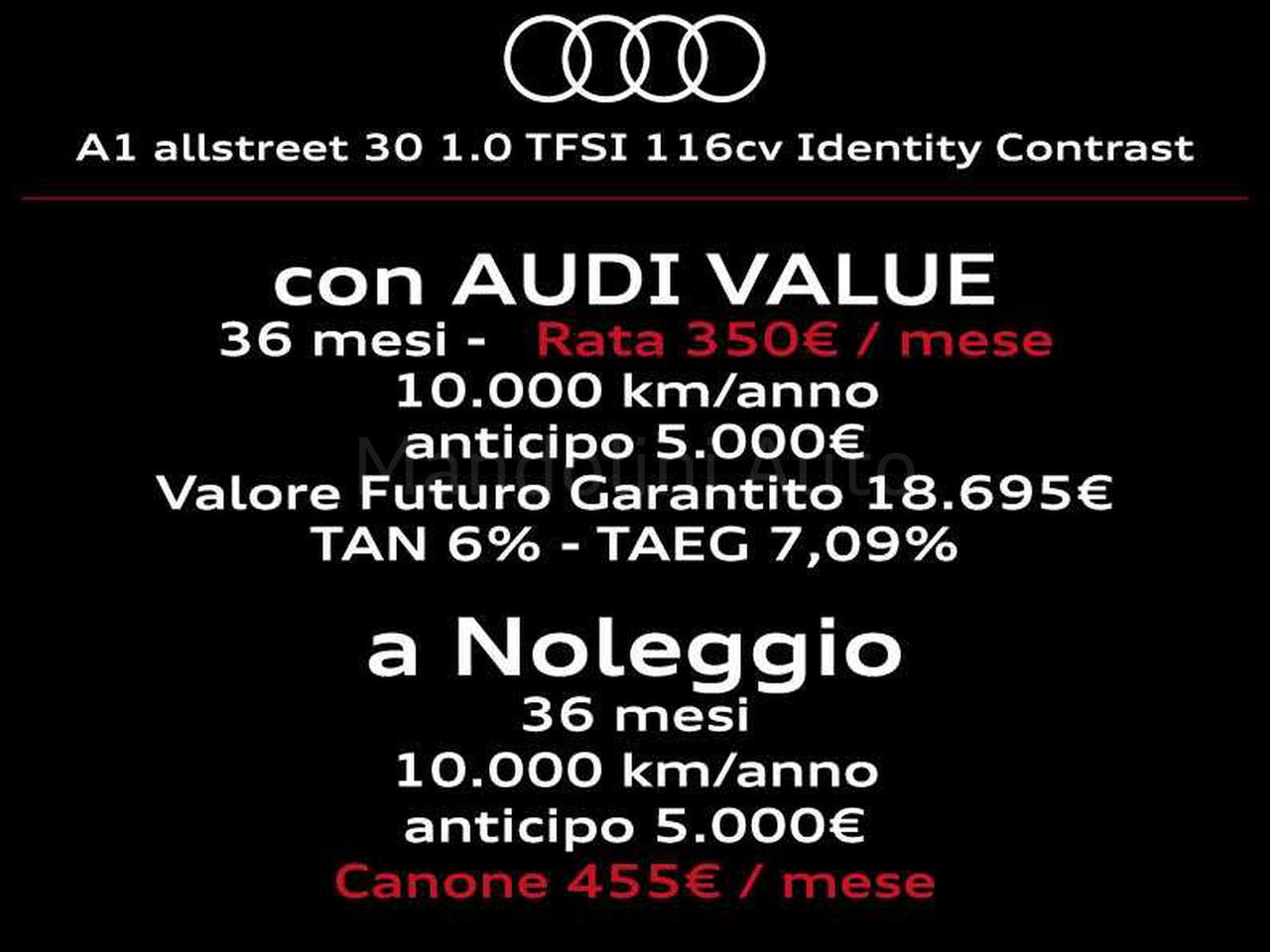 Audi A1 allstreet 30 1.0 tfsi 116cv identity contrast