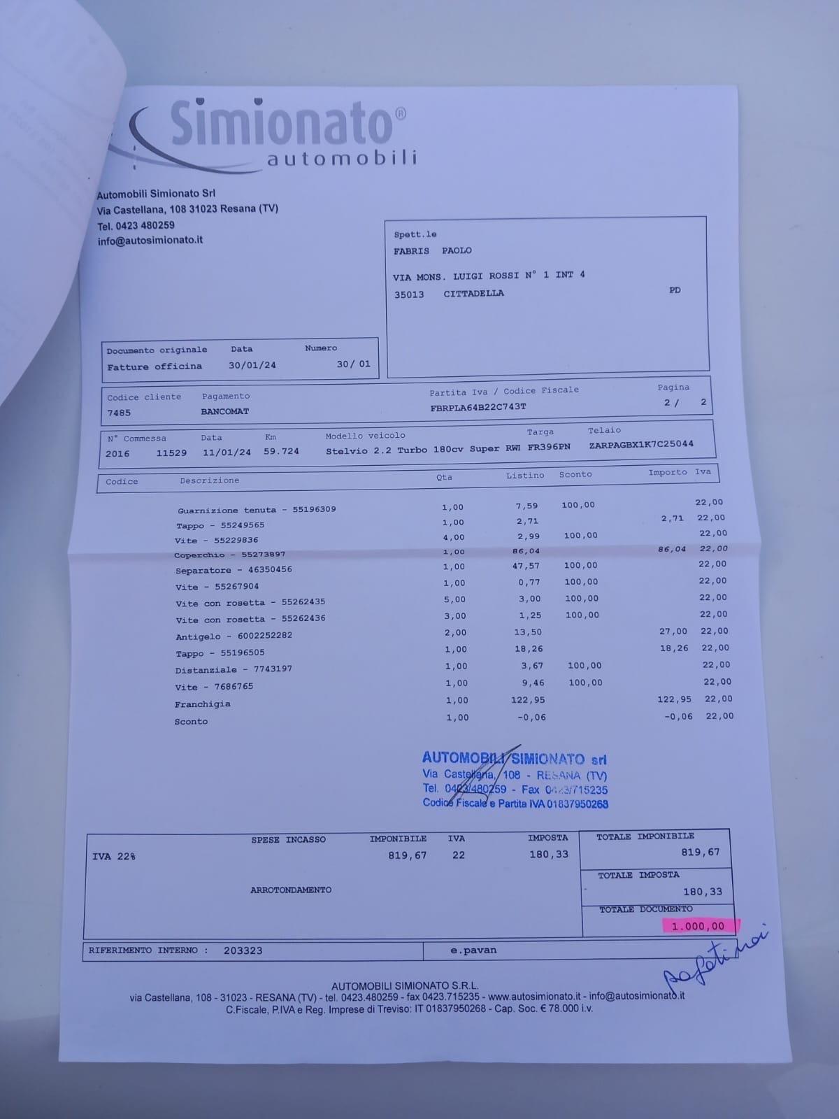 Alfa Romeo Stelvio 2.2 Turbodiesel 180 CV AT8 RWD Executive