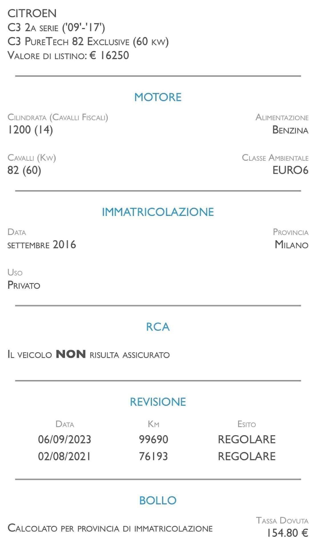 Citroen C3 PureTech 82 Monna Lisa - NEOPATENTATI
