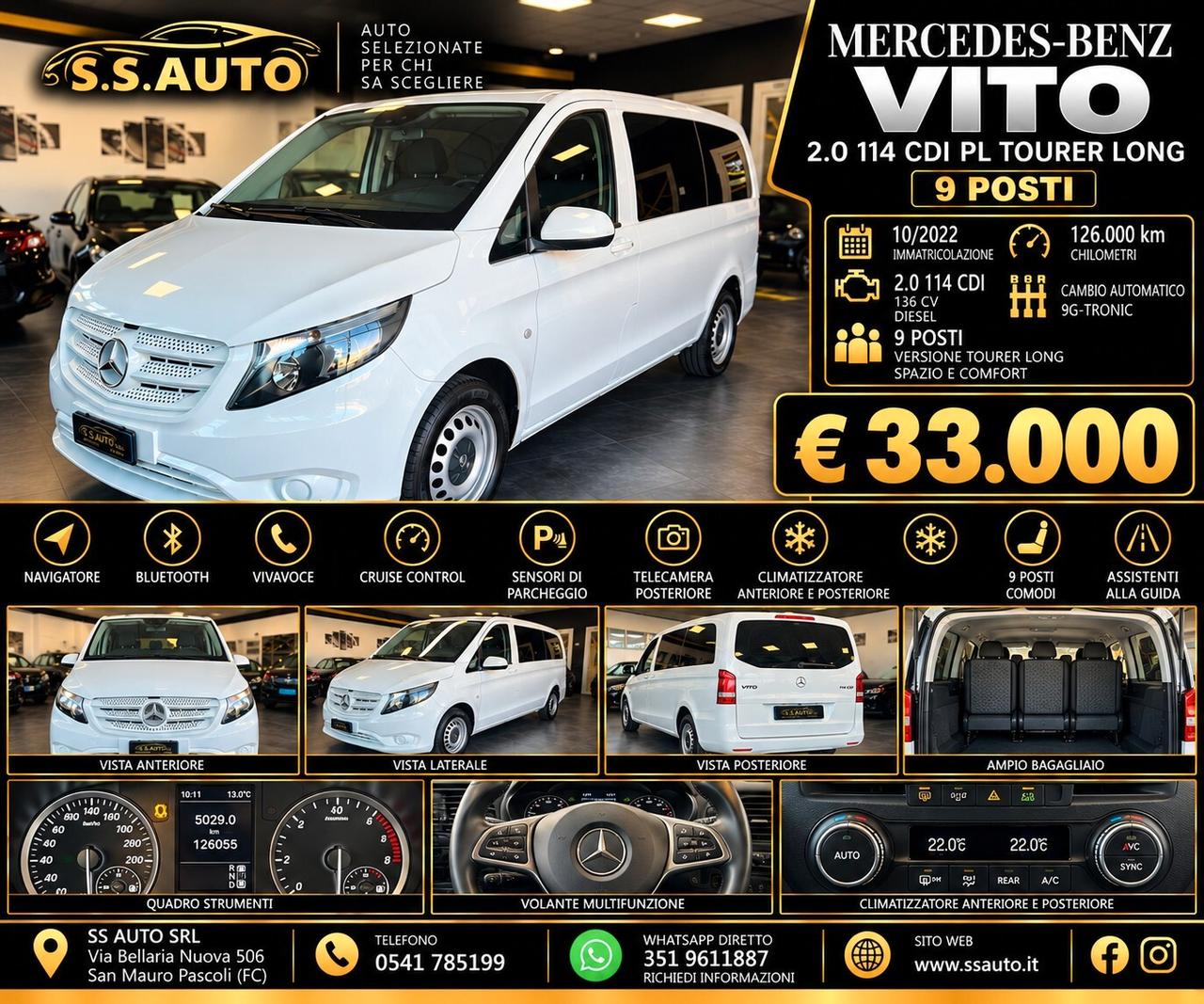 Mercedes-benz Vito 2.0 114 CDI PL Tourer LONG 9 POSTI