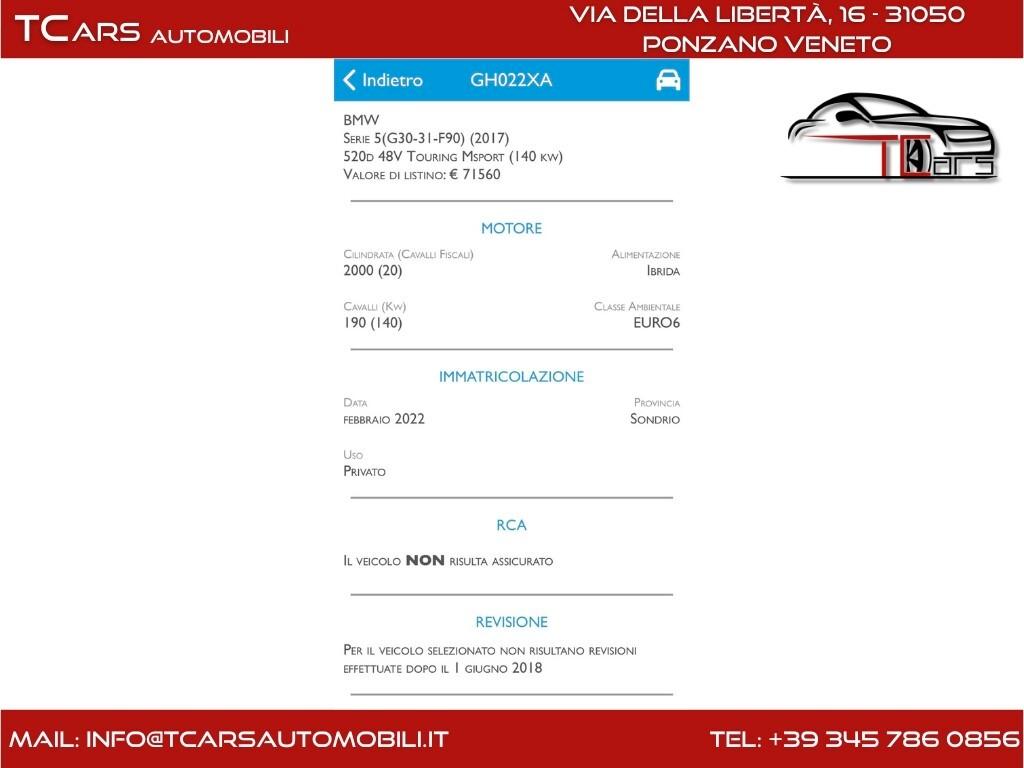 BMW 520d 2.0 IBRIDA/DIESEL-CON 3 ANNI GARANZIA TOP