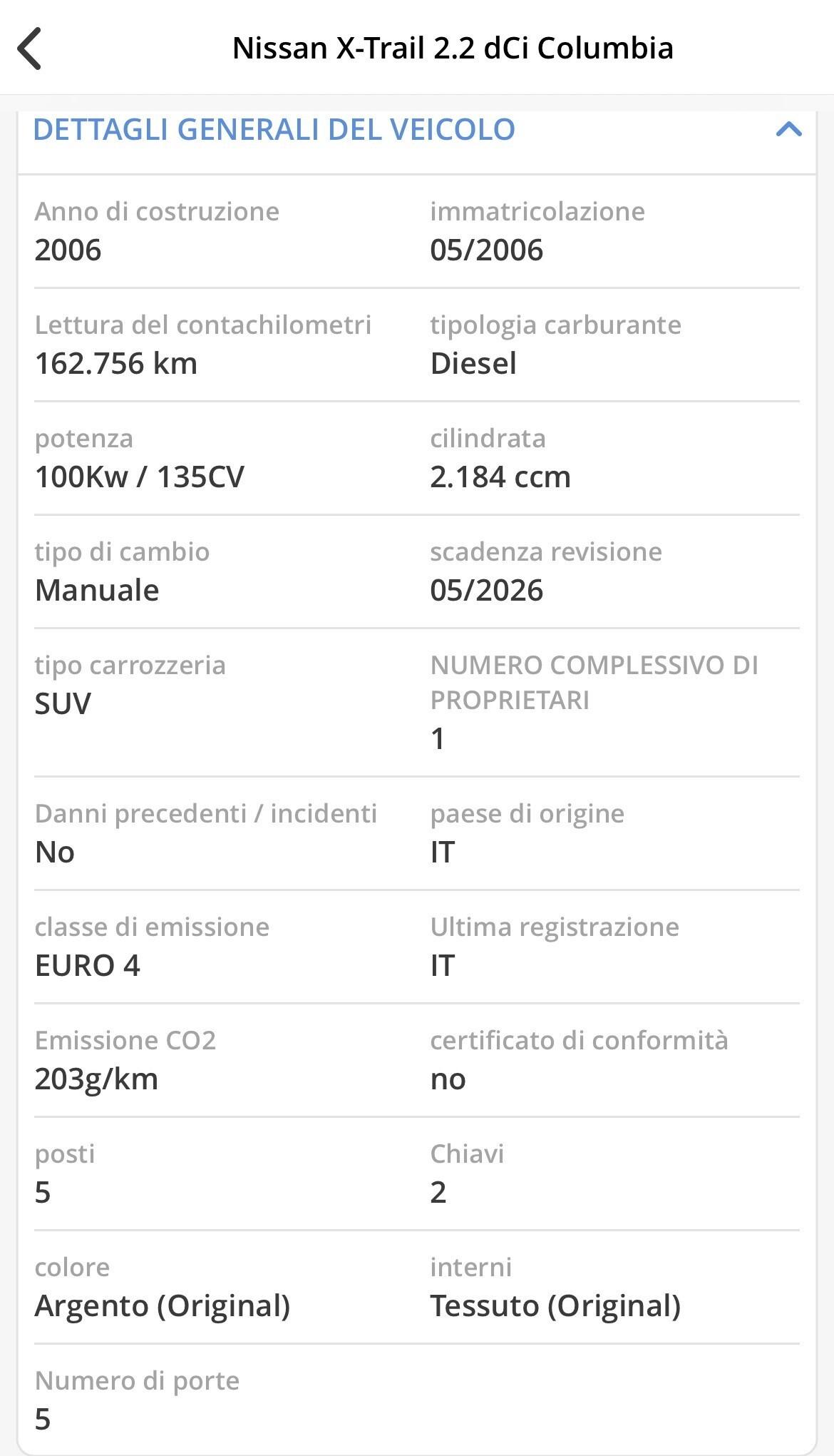 NISSAN X-TRAIL 2.2DCI 4X4 UNICO TOP KM CERTIFICATI