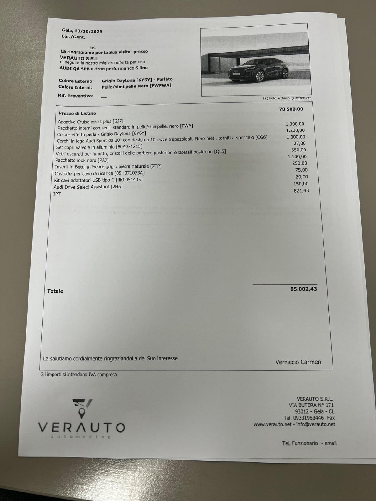 Audi Q6 e-tron SPB performance S line edition
